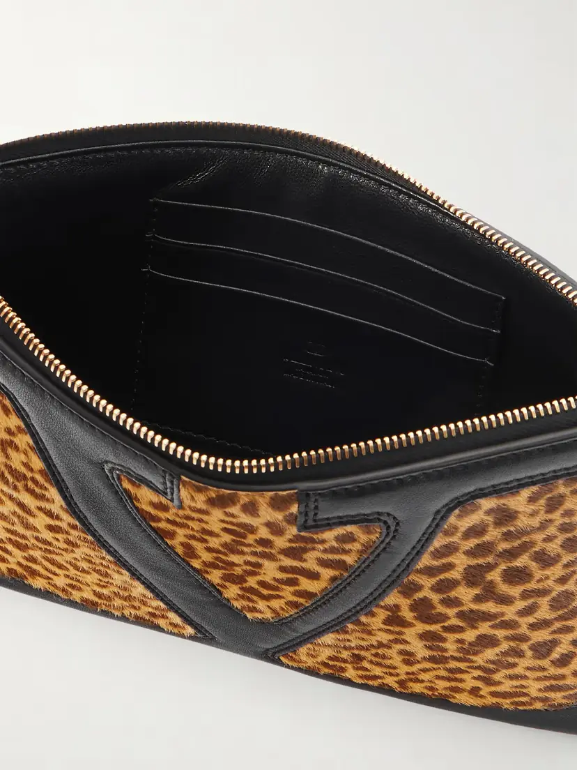 Valentino Garavani Viva Superstar Medium Leather-trimmed Leopard-print Calf Hair Clutch | Thumbnail 6 Valentino Garavani Viva Superstar Medium Leather-trimmed Leopard-print Calf Hair Clutch | Thumbnail 6