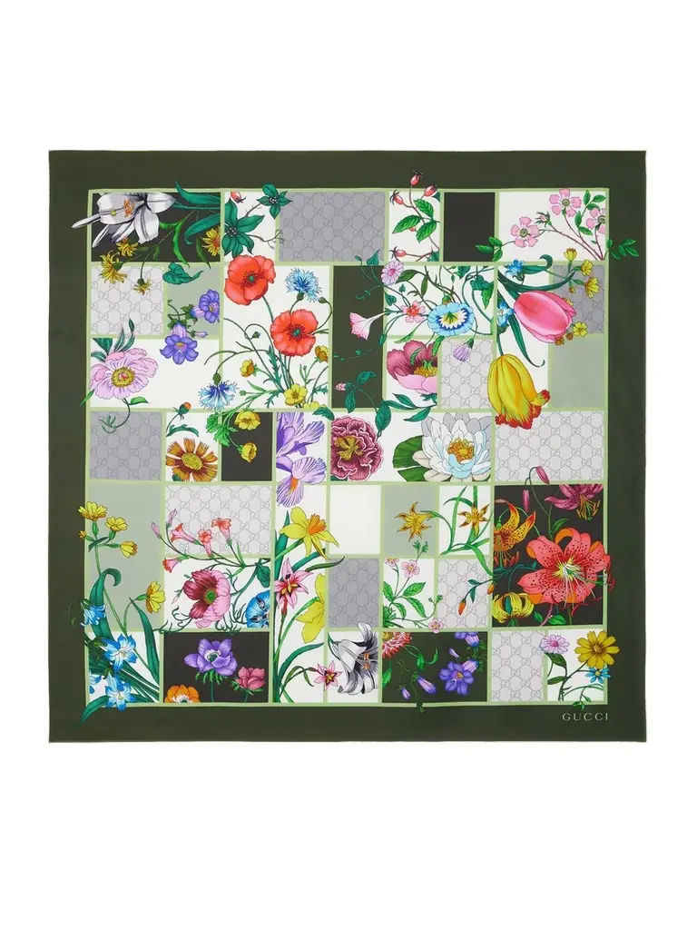 Gucci Printed Silk-twill Scarf | Image 1 Gucci Printed Silk-twill Scarf | Image 1