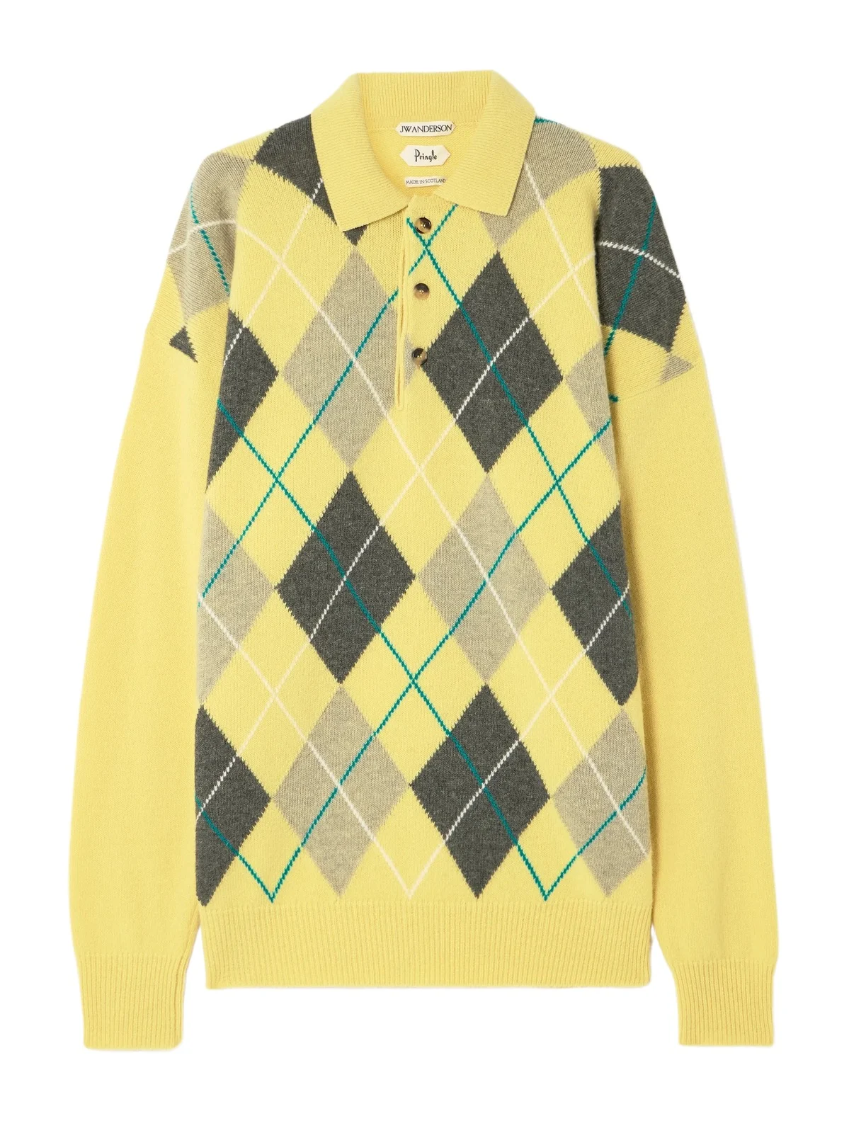 + Pringle Argyle Wool Polo Sweater + Pringle Argyle Wool Polo Sweater