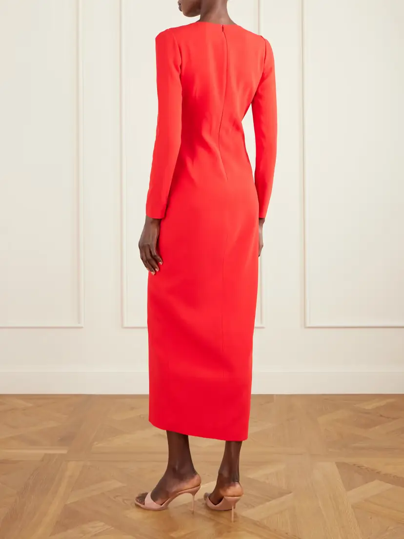Alessandra Rich Bow-detailed Cady Midi Dress | Thumbnail 3 Alessandra Rich Bow-detailed Cady Midi Dress | Thumbnail 3