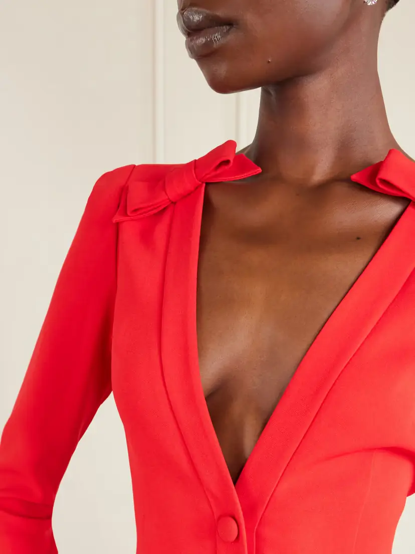 Alessandra Rich Bow-detailed Cady Midi Dress | Thumbnail 4 Alessandra Rich Bow-detailed Cady Midi Dress | Thumbnail 4