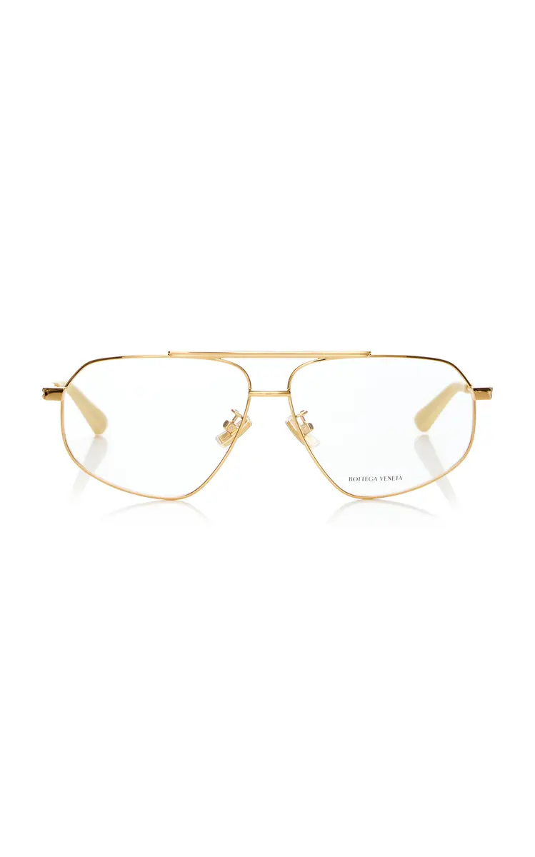 Bottega Veneta Aviator-Frame Metal Glasses | Thumbnail 2
