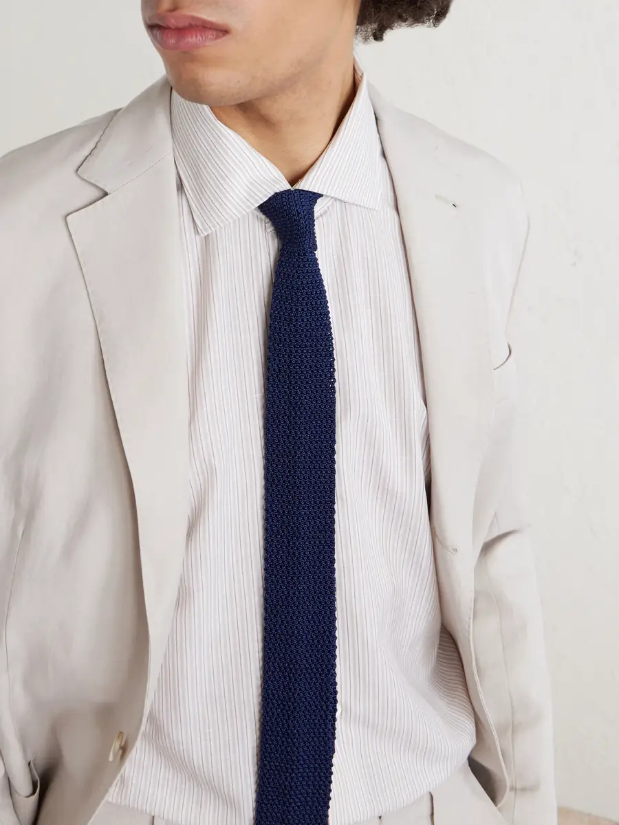 ELEVENTY Striped Cotton and Linen-Blend Shirt - Men | Thumbnail 5