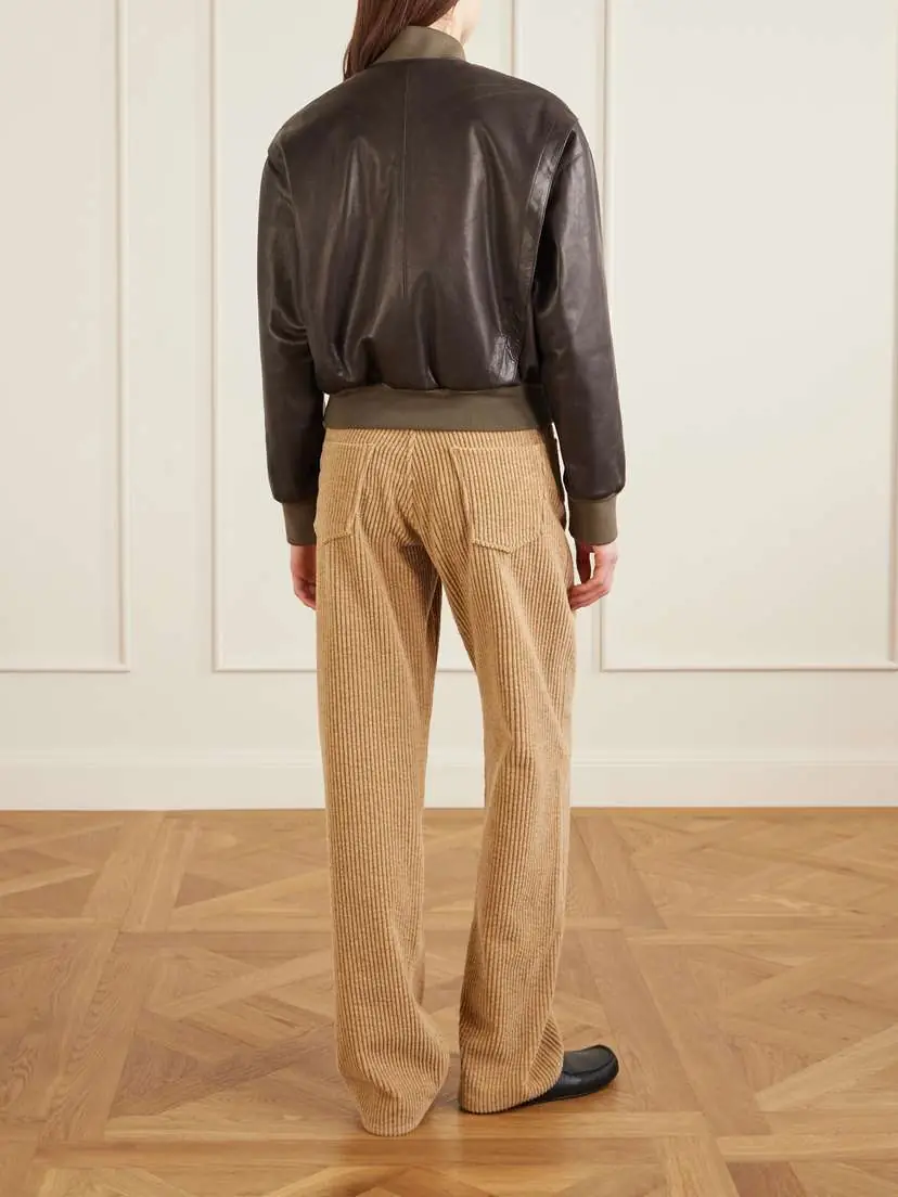 The Row Morisel Leather Down Bomber Jacket | Thumbnail 3 The Row Morisel Leather Down Bomber Jacket | Thumbnail 3