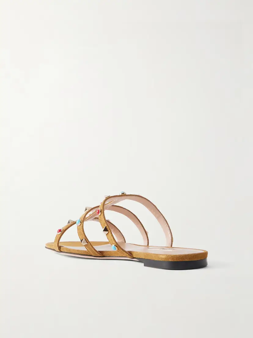 Valentino Garavani Rockstud Bead-embellished Suede Sandals | Thumbnail 3 Valentino Garavani Rockstud Bead-embellished Suede Sandals | Thumbnail 3