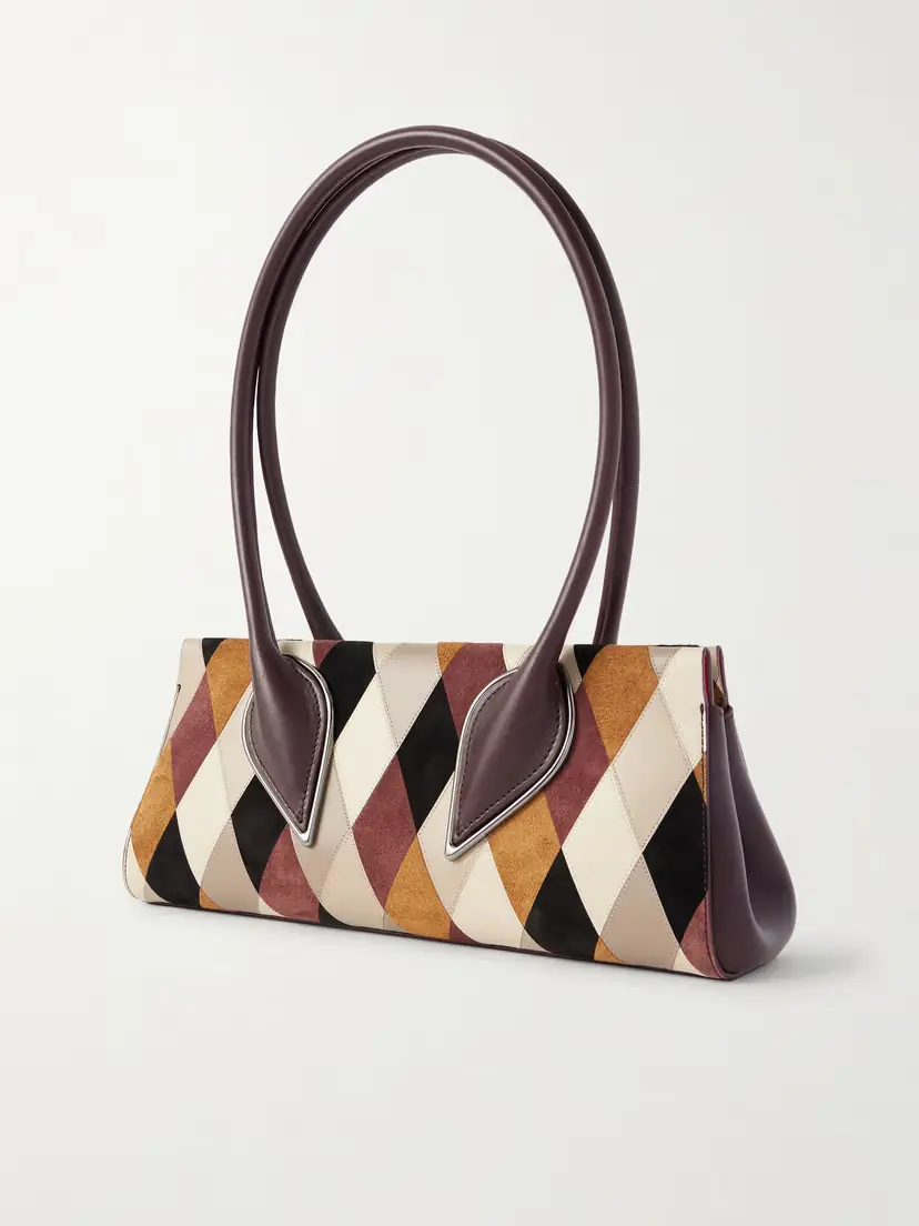 Christian Louboutin Venus Baguette Patchwork Leather And Suede Shoulder Bag | Thumbnail 4 Christian Louboutin Venus Baguette Patchwork Leather And Suede Shoulder Bag | Thumbnail 4