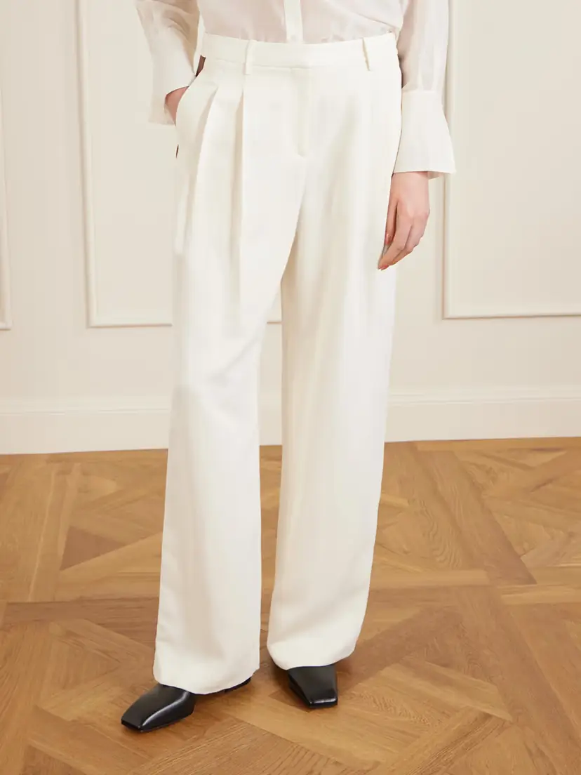 TWP Sulli Pleated Striped Coated Woven Wide-leg Pants | Thumbnail 3 TWP Sulli Pleated Striped Coated Woven Wide-leg Pants | Thumbnail 3