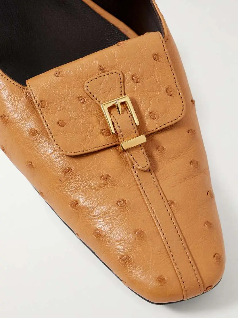 Khaite Celia Pocket Buckled Ostrich Pumps | Thumbnail 4 Khaite Celia Pocket Buckled Ostrich Pumps | Thumbnail 4