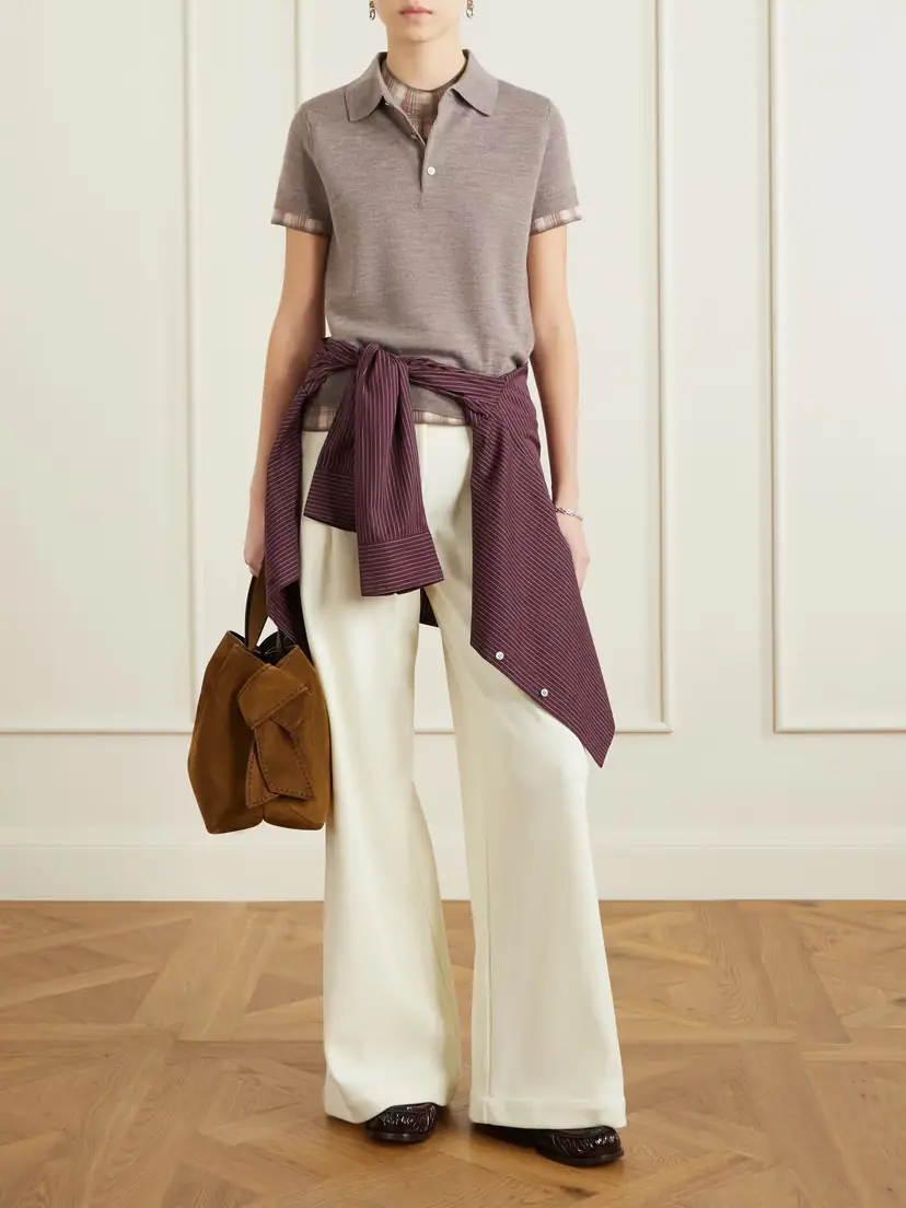 Acne Studios Layered Checked Wool Polo Shirt | Thumbnail 2