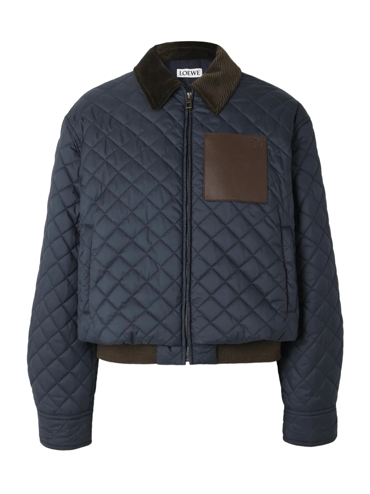 Corduroy And Leather-trimmed Quilted Shell Jacket