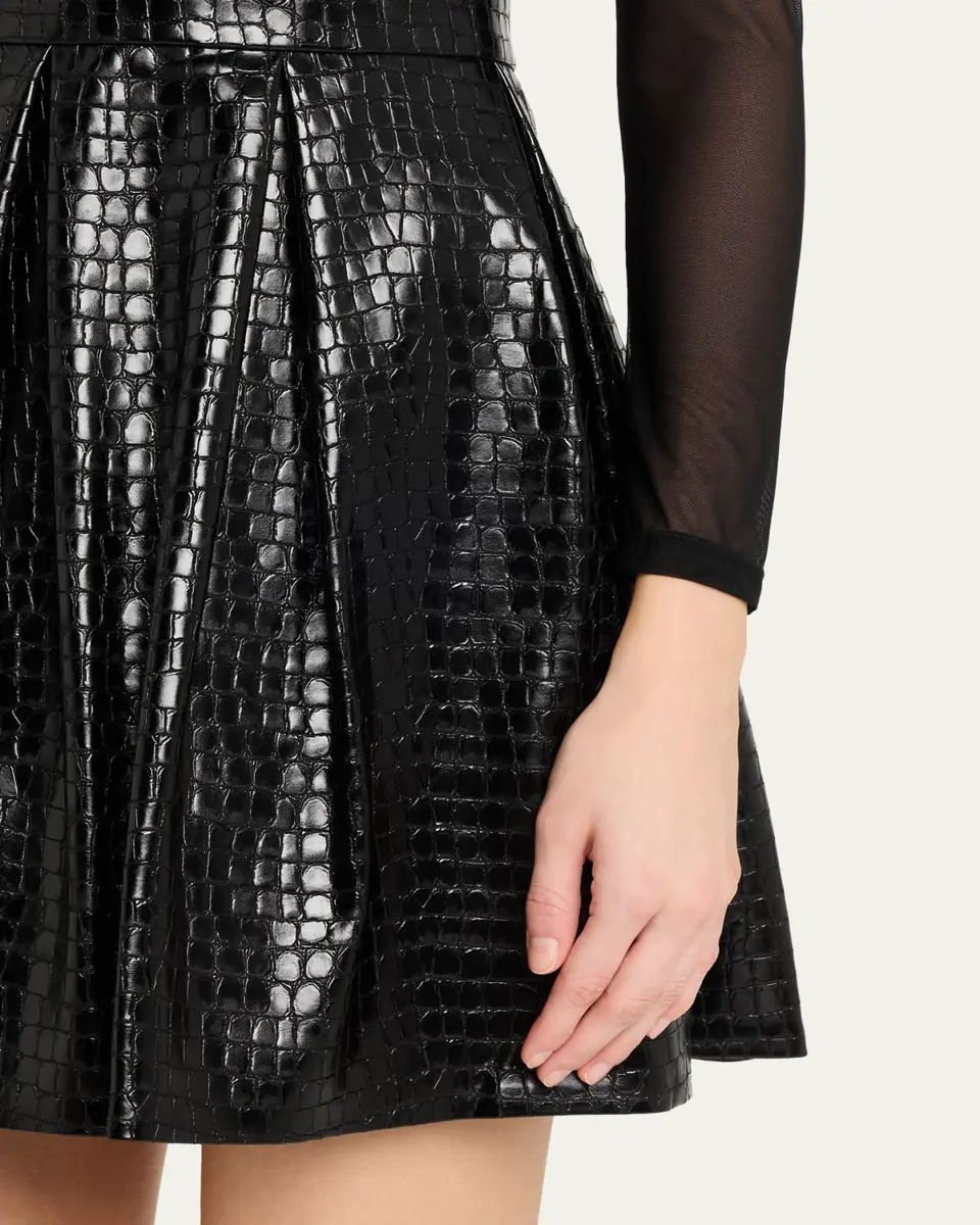 Alice + Olivia Chara Vegan-Leather Party Dress | Thumbnail 5 Alice + Olivia Chara Vegan-Leather Party Dress | Thumbnail 5