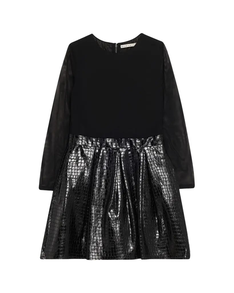 Alice + Olivia Chara Vegan-Leather Party Dress