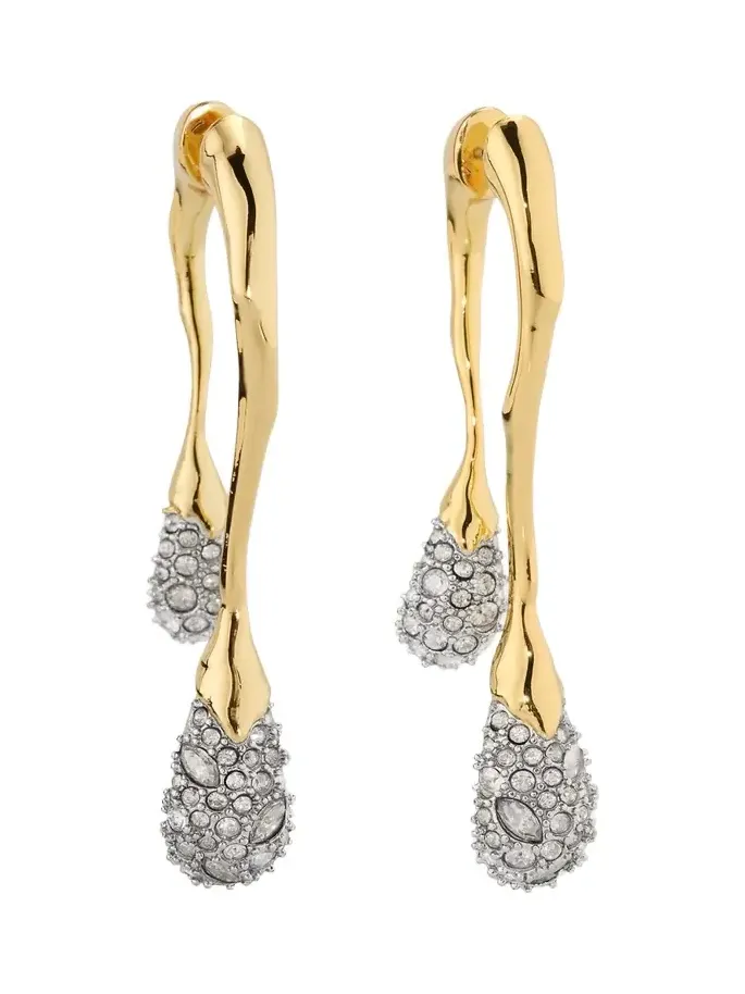 Solanales Front-Back Double Drop Crystal Earrings Solanales Front-Back Double Drop Crystal Earrings