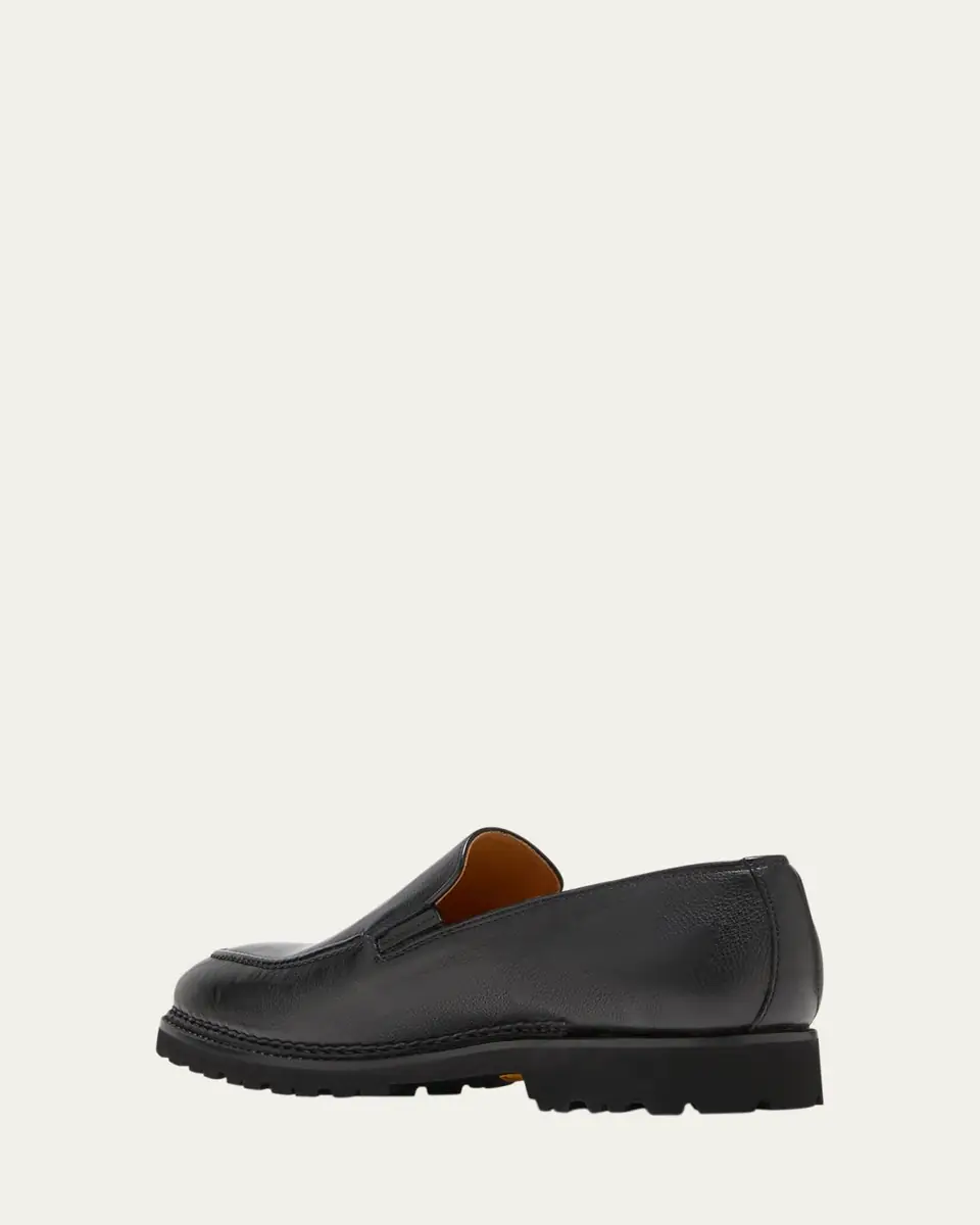 Bontoni Men's Dome Leather Lug-Sole Loafers | Thumbnail 5