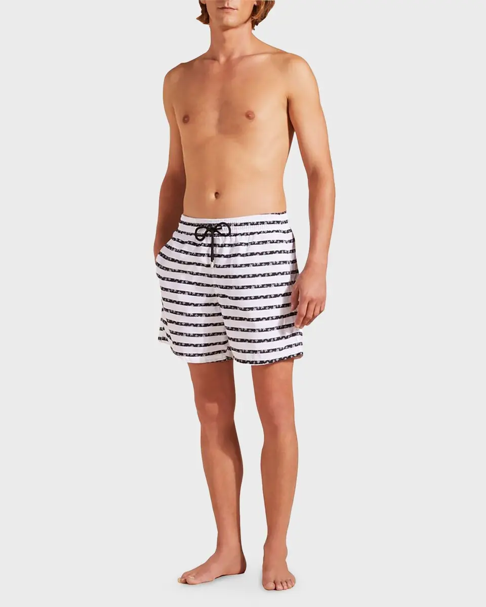 Vilebrequin Men's Micro-Turtle Striped Swim Shorts | Thumbnail 4 Vilebrequin Men's Micro-Turtle Striped Swim Shorts | Thumbnail 4