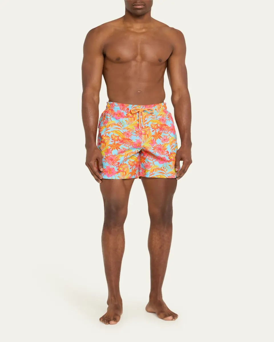 Vilebrequin Men's Tahiti Flower-Print Swim Shorts | Thumbnail 2 Vilebrequin Men's Tahiti Flower-Print Swim Shorts | Thumbnail 2
