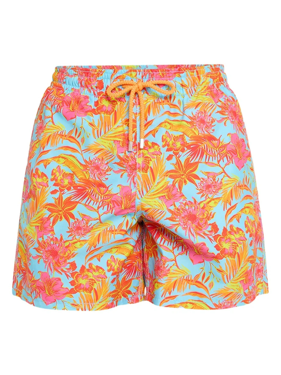 Vilebrequin Men's Tahiti Flower-Print Swim Shorts