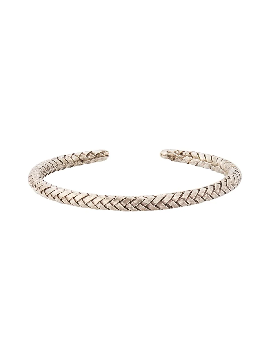 Men's Braided Sterling Silver Cuff Bracelet