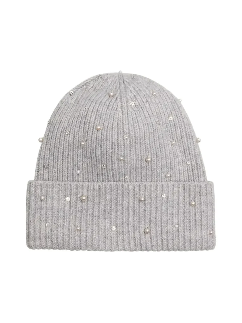 Carolyn Rowan Cashmere Crystal-Embellished Beanie Hat