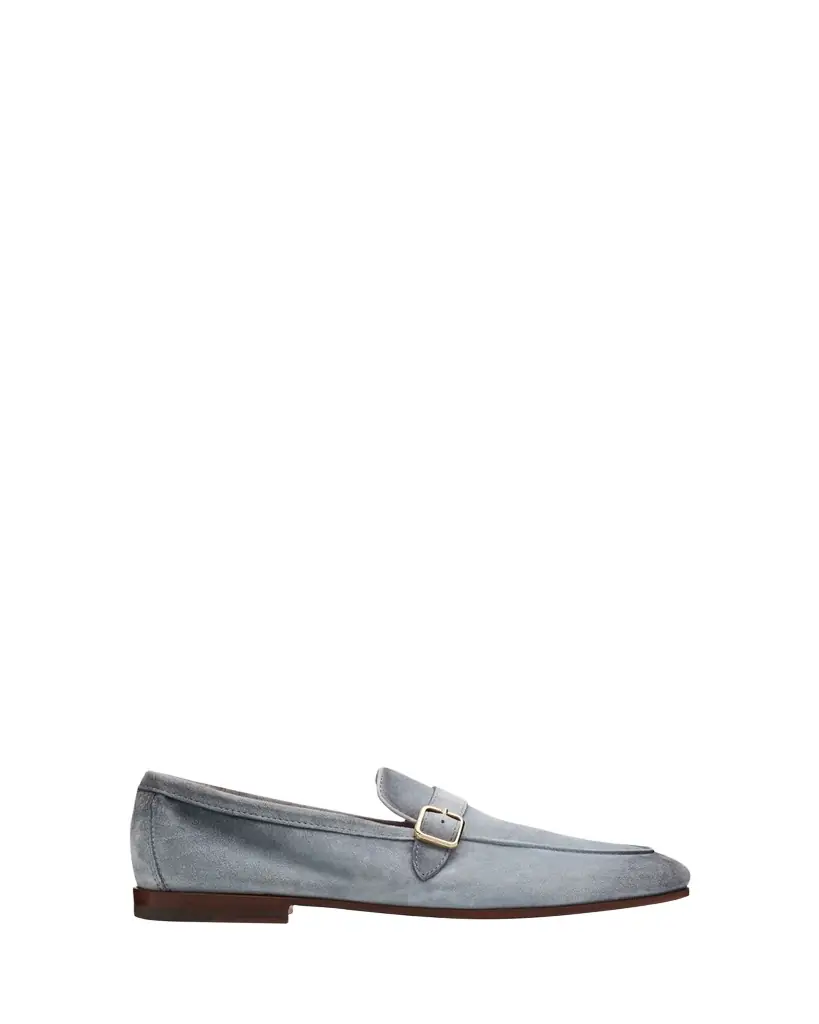 Santoni Men's Donor Suede Buckle-Strap Loafers | Image 1 Santoni Men's Donor Suede Buckle-Strap Loafers | Image 1