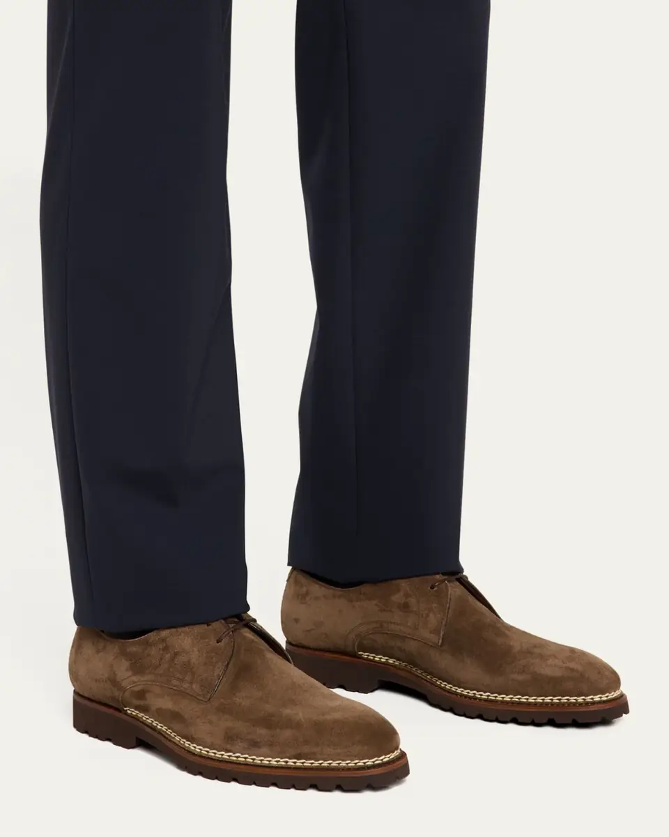 Bontoni Men's Carnera Suede Derby Shoes | Thumbnail 3