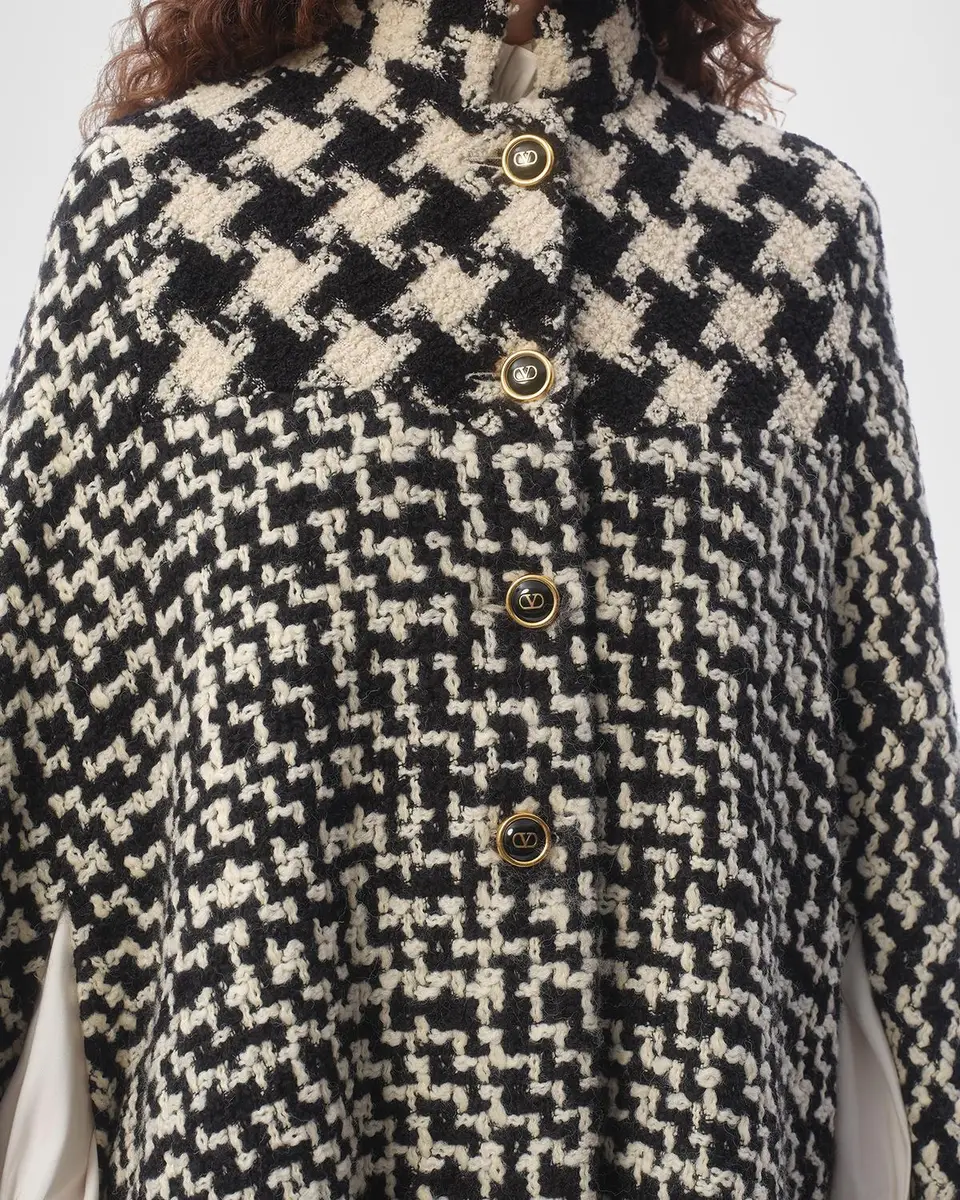 Valentino Garavani Tweed Houndstooth Wool Cape | Thumbnail 5 Valentino Garavani Tweed Houndstooth Wool Cape | Thumbnail 5