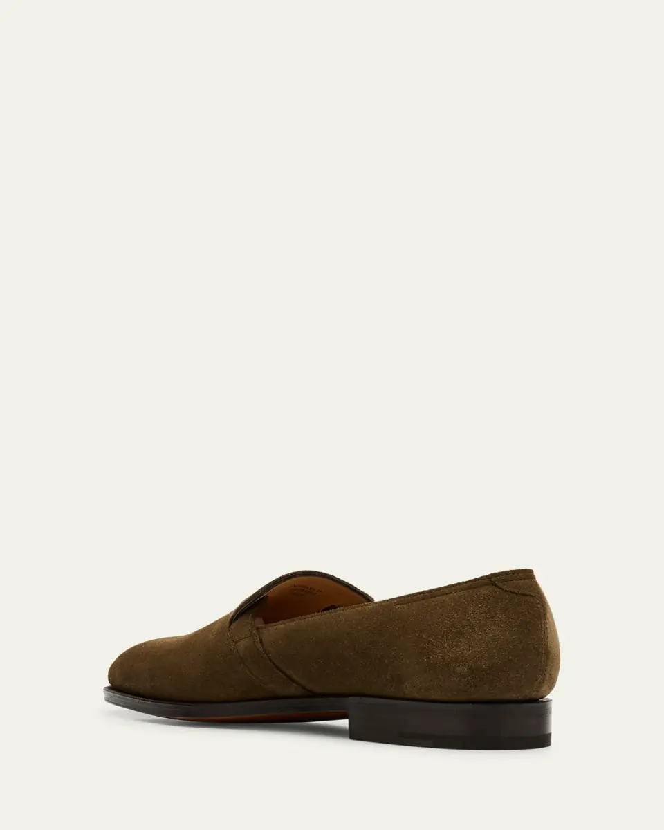 John Lobb Men's Delano II Suede Buckle Loafers | Thumbnail 3