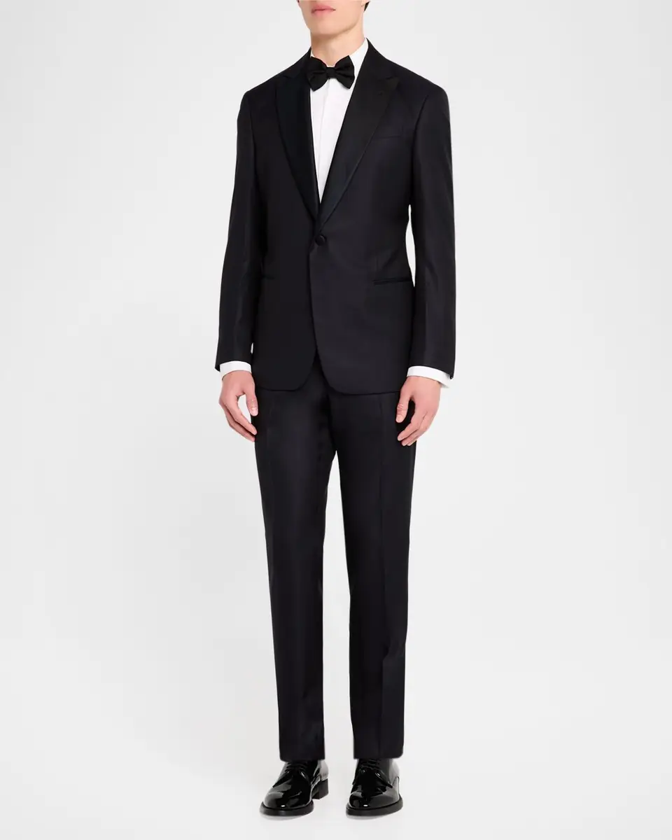 Giorgio Armani Men's Wool-Silk Solid Tuxedo | Thumbnail 2 Giorgio Armani Men's Wool-Silk Solid Tuxedo | Thumbnail 2