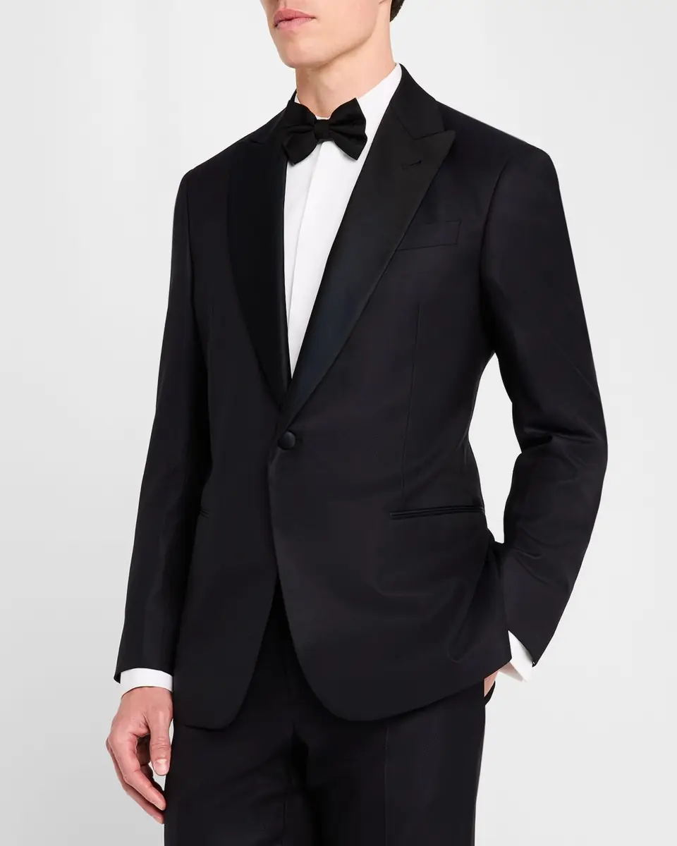 Giorgio Armani Men's Wool-Silk Solid Tuxedo | Thumbnail 4 Giorgio Armani Men's Wool-Silk Solid Tuxedo | Thumbnail 4
