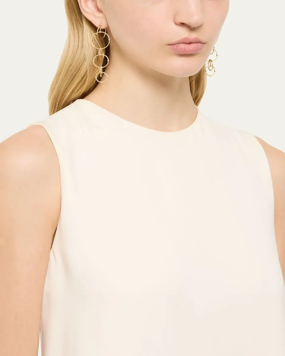Paul Morelli 18K Yellow Gold Long Rain Chain Diamond Earrings | Thumbnail 2