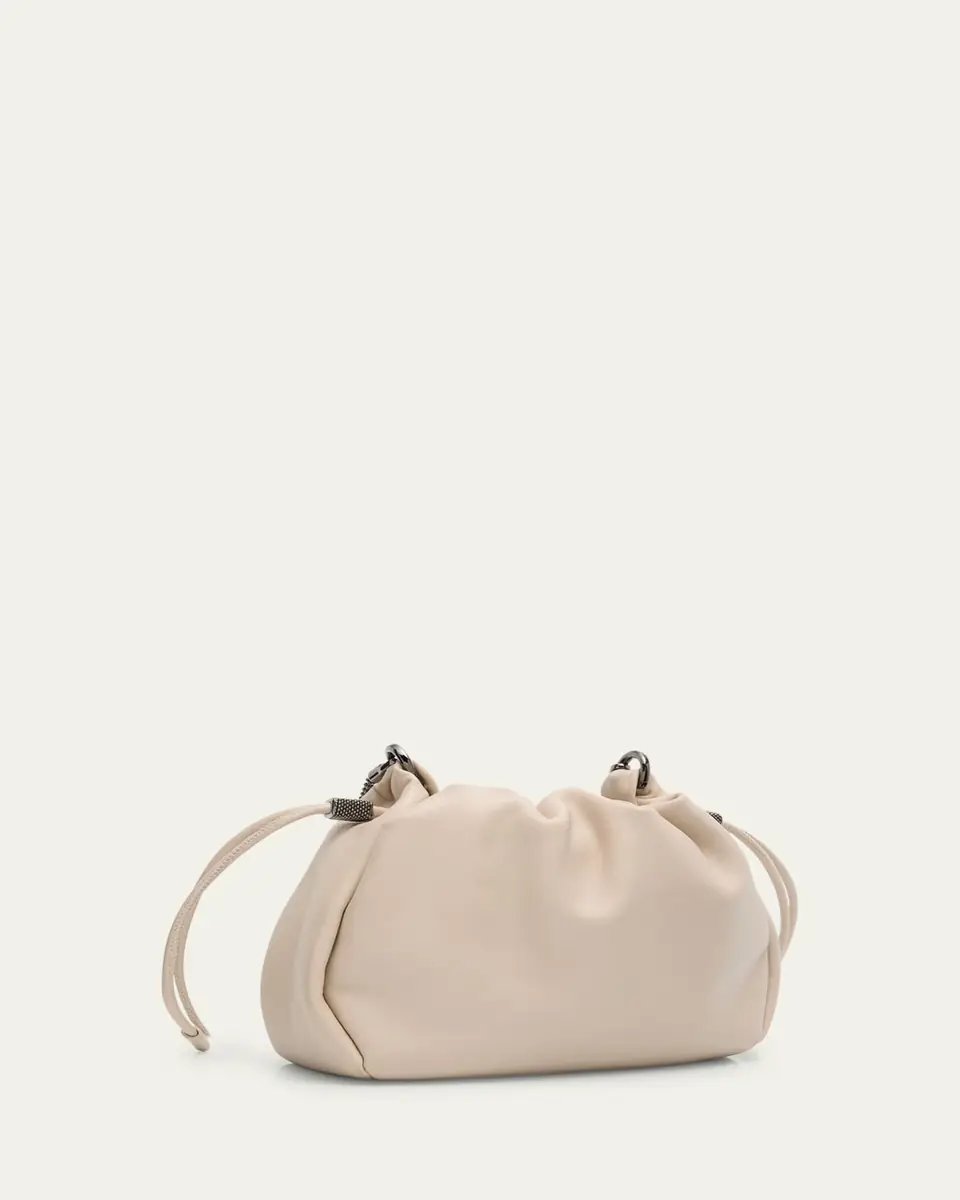 Brunello Cucinelli Small Drawstring Lambskin Crossbody Bag | Thumbnail 2 Brunello Cucinelli Small Drawstring Lambskin Crossbody Bag | Thumbnail 2