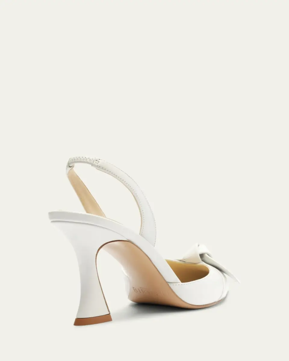 Alexandre Birman Clarita Bell Leather Bow Slingback Pumps | Thumbnail 3
