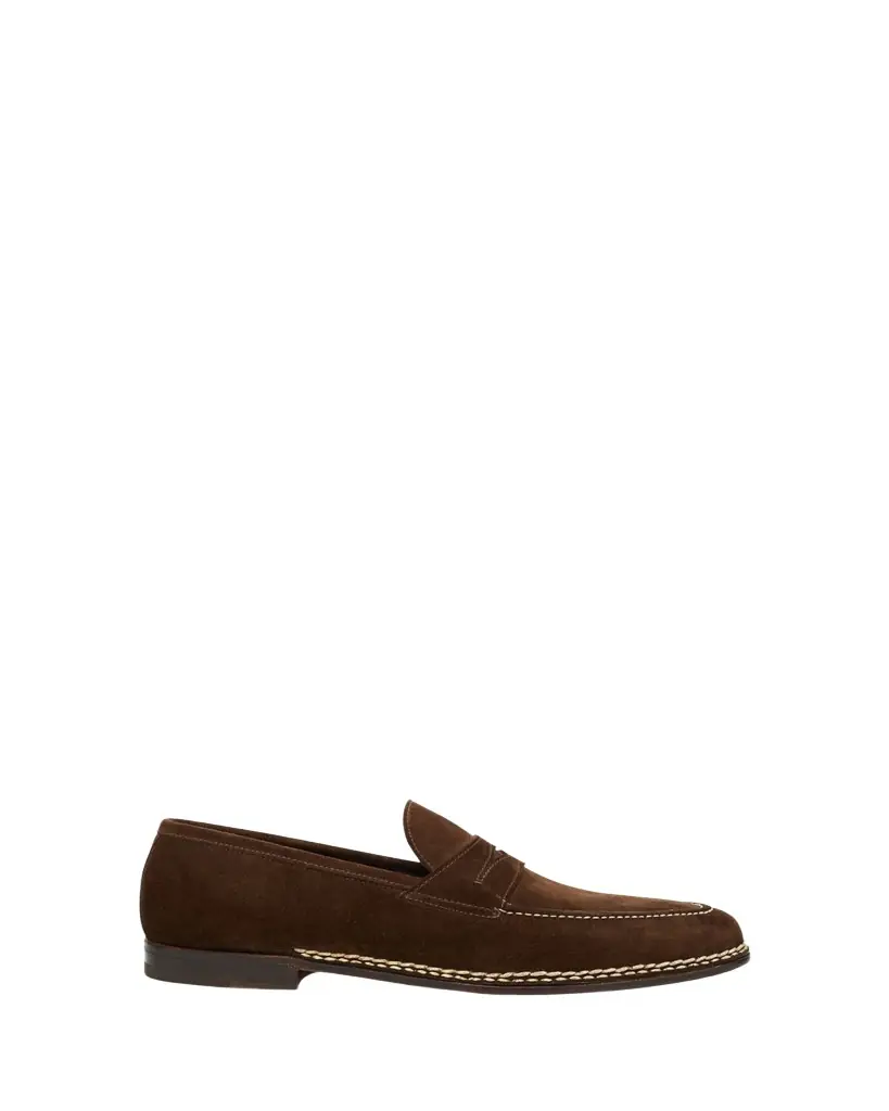 Bontoni Men's Fascinoso Suede Penny Loafers | Image 1 Bontoni Men's Fascinoso Suede Penny Loafers | Image 1