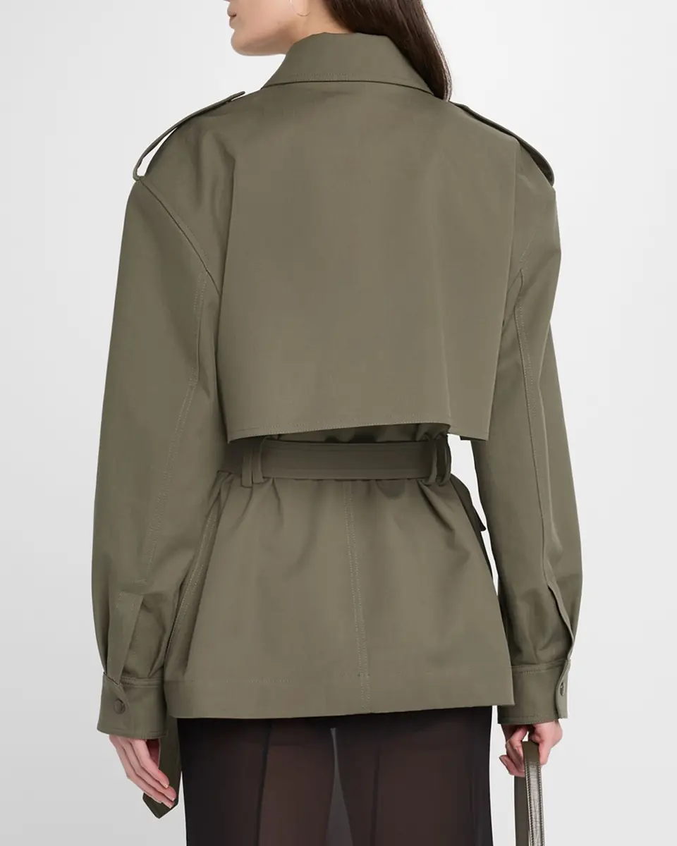 Saint Laurent Belted Long-Sleeve Button-Down Jacket | Thumbnail 3 Saint Laurent Belted Long-Sleeve Button-Down Jacket | Thumbnail 3