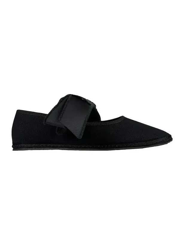 Vibi Venezia Maxi Bow Cotton Grosgrain Ballerina Flats
