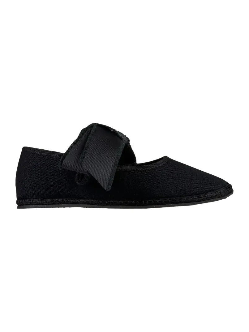 Vibi Venezia Maxi Bow Cotton Grosgrain Ballerina Flats