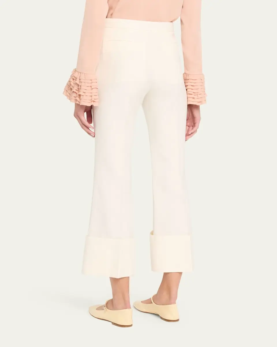 Valentino Garavani Crepe Kickflare Crop Trousers | Thumbnail 3 Valentino Garavani Crepe Kickflare Crop Trousers | Thumbnail 3