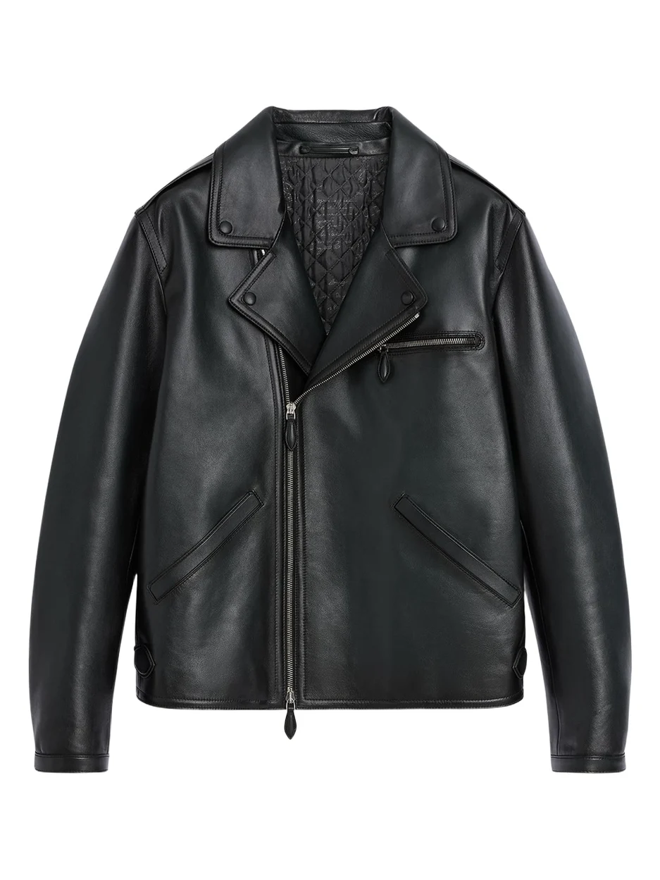 Men's Un Jour Patina Leather Moto Jacket