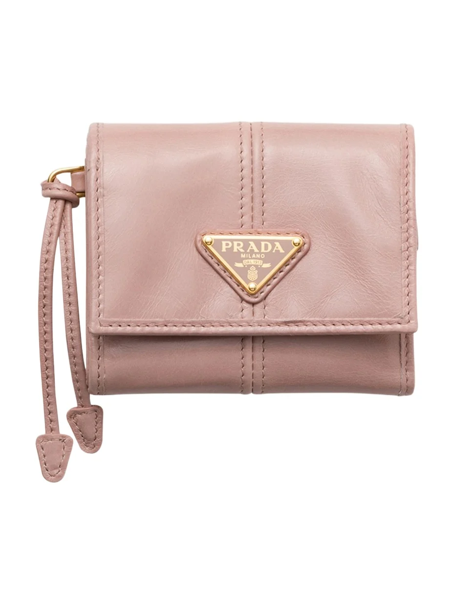 Prada Soft Lux Trifold Leather Wallet