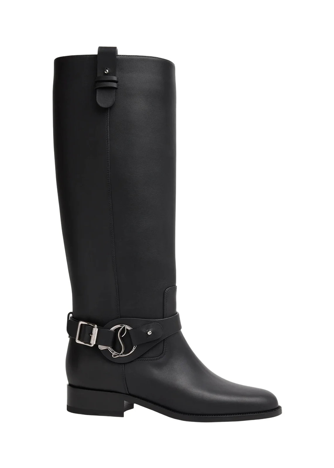 Christian Louboutin Dianouchette Leather Red Sole Riding Boots