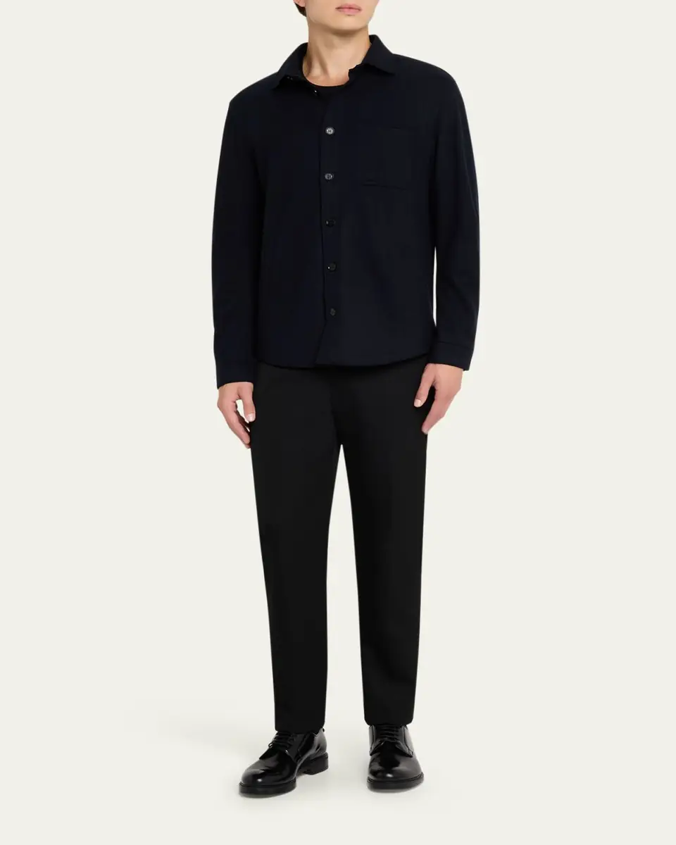 Maurizio Baldassari Men's Solferino Cashmere Raw Edge Overshirt | Thumbnail 2 Maurizio Baldassari Men's Solferino Cashmere Raw Edge Overshirt | Thumbnail 2