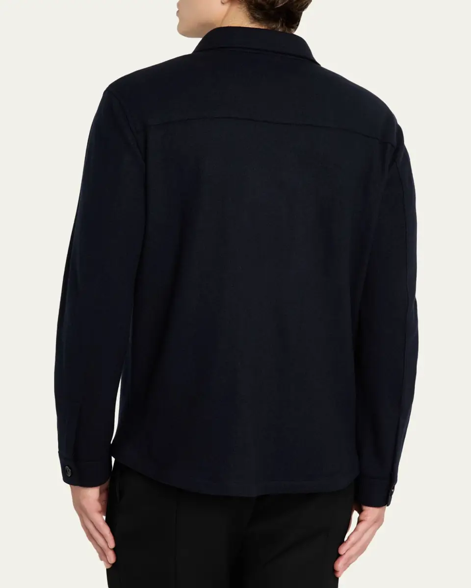 Maurizio Baldassari Men's Solferino Cashmere Raw Edge Overshirt | Thumbnail 3 Maurizio Baldassari Men's Solferino Cashmere Raw Edge Overshirt | Thumbnail 3