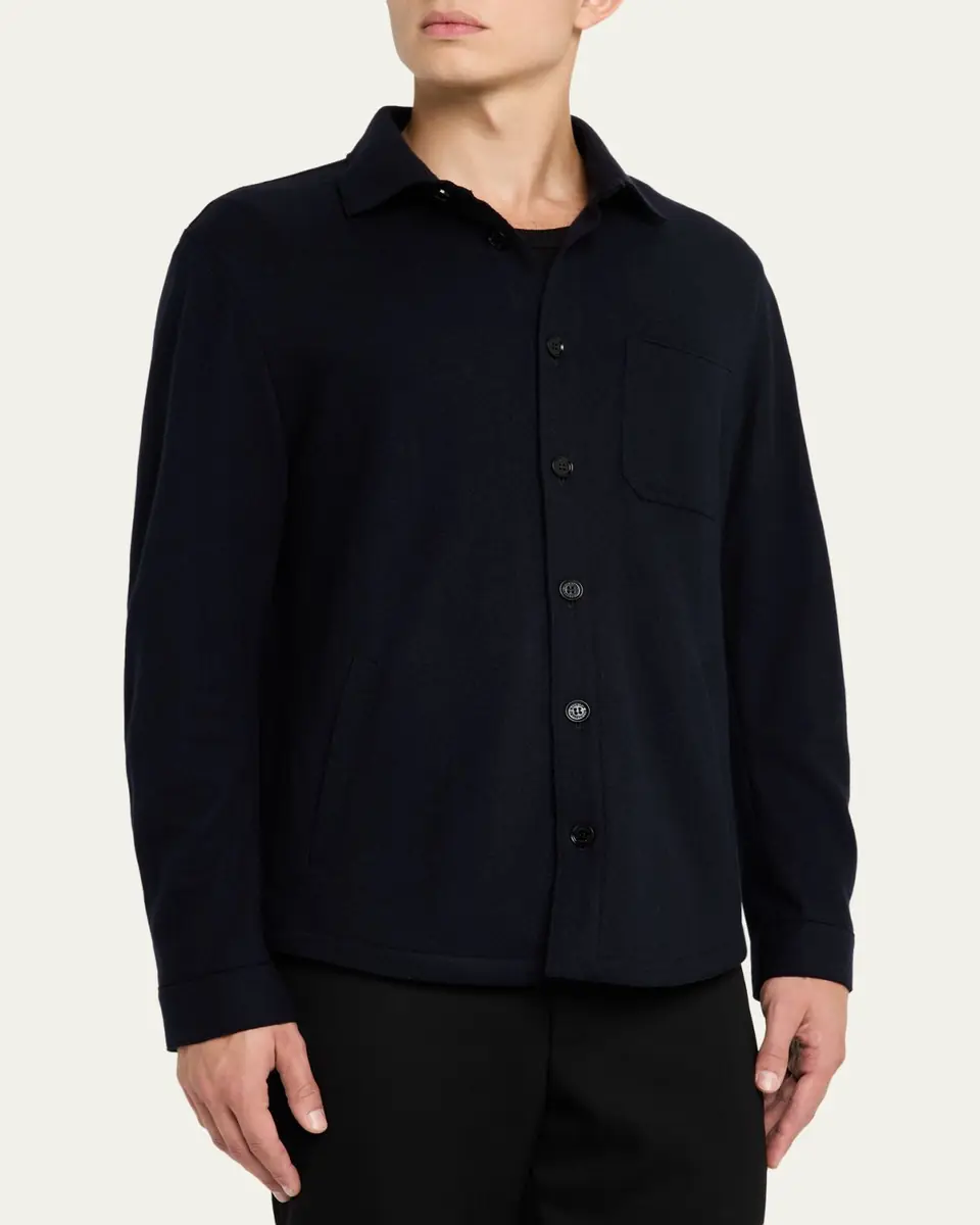 Maurizio Baldassari Men's Solferino Cashmere Raw Edge Overshirt | Thumbnail 4 Maurizio Baldassari Men's Solferino Cashmere Raw Edge Overshirt | Thumbnail 4