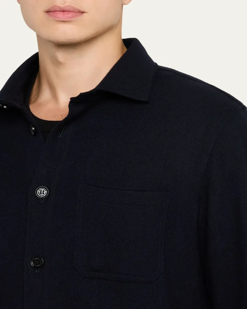 Maurizio Baldassari Men's Solferino Cashmere Raw Edge Overshirt | Thumbnail 5 Maurizio Baldassari Men's Solferino Cashmere Raw Edge Overshirt | Thumbnail 5