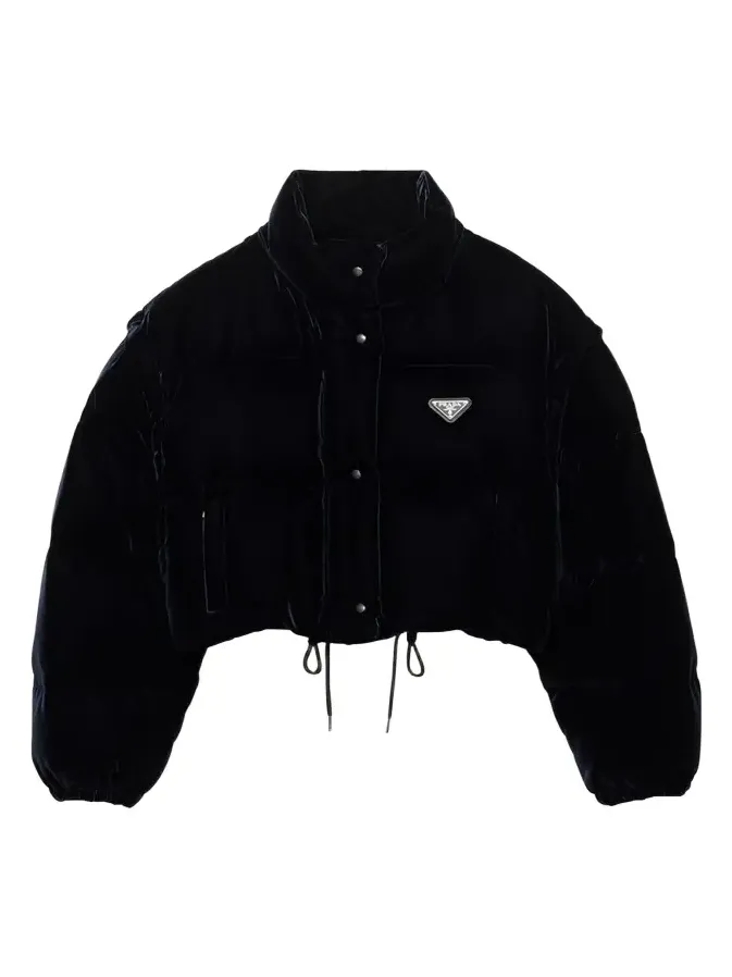 Convertible Cropped Velvet Down Jacket Convertible Cropped Velvet Down Jacket