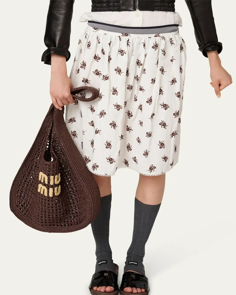 Miu Miu Woven Viscose Tote Bag | Thumbnail 2