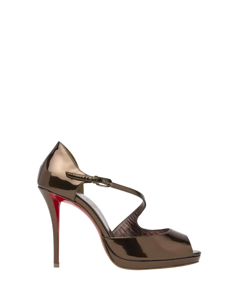 Christian Louboutin 120mm Miss Zigou Metallic Leather Red Sole Sandals | Image 1 Christian Louboutin 120mm Miss Zigou Metallic Leather Red Sole Sandals | Image 1