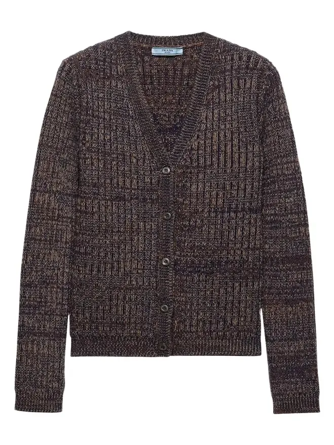 Cashmere-Wool Mouline V-Neck Cardigan Cashmere-Wool Mouline V-Neck Cardigan