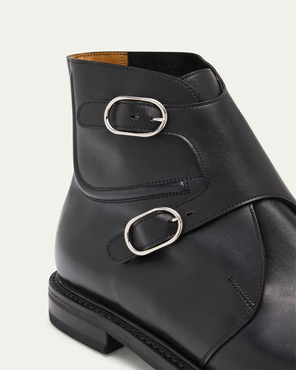 John Lobb Men's Alliance PD Leather Double Monk-Strap Boots | Thumbnail 2