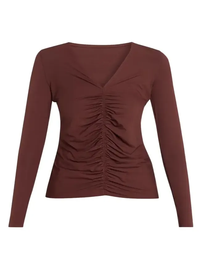 Pure Ruched Long-Sleeve Top